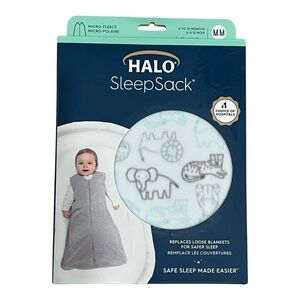 HALO SleepSack Wearable Blanket - Animal Action Print Micro-Fleece (6-12mth)